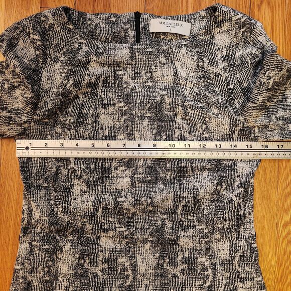 MM. Lafleur Women's Etsuko 3/4 Sleeve "Crackle" Sheath Dress with Pockets, Sz 6 - Picture 11 of 12